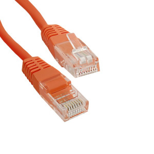 Patch cord U/UTP 5e drát CCA PE oranžová 1m 26AWG