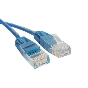 Patch cord U/UTP 5e drát CCA PE modrá 1,8m 26AWG