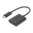 Adaptér Jack 3,5mm zásuvka,USB C zásuvka,USB C vidlice 0,2m