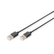 Kabel USB 2.0 USB A vidlice,z obou stran niklovaný 3m černá