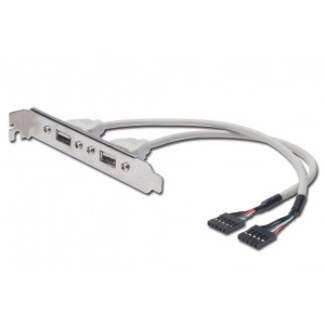 Adaptér lišta,USB 2.0 niklovaný 0,25m béžová Žíla: Cu 28AWG