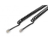 Kabel: telefonní kroucený RJ10 vidlice,z obou stran černá 2m