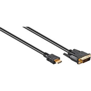 Kabel HDMI 1.4 DVI-D (18+1) vidlice - HDMI vidlice 1,5m černá