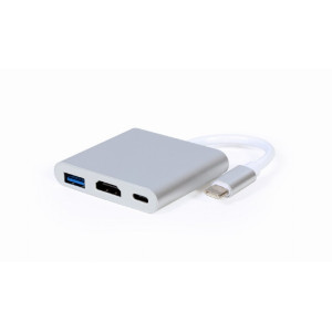 Adaptér HDMI 1.4,USB 3.0,USB 3.1 0,075m bílá stříbrná