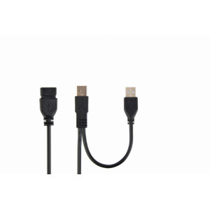 Kabel USB 2.0 USB A vidlice x2,USB B mini vidlice zlacený