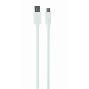 Kabel USB 3.0 USB A vidlice,USB C vidlice zlacený 3m bílá