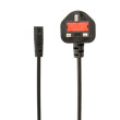 Kabel 3x0,75mm2 BS 1363 (G) vidlice,IEC C7 zásuvka PVC 1,8m