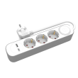 Prodlužovací síťový kabel 3x1,5mm2 Zásuvky: 5 PVC bílá 3m 16A