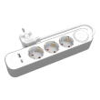 Prodlužovací síťový kabel 3x1,5mm2 Zásuvky: 5 PVC bílá 1,5m