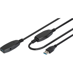 Repeater USB USB 3.0 USB A zásuvka,USB A vidlice 10m černá