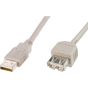 Kabel USB 2.0 USB A zásuvka,USB A vidlice niklovaný 1,8m