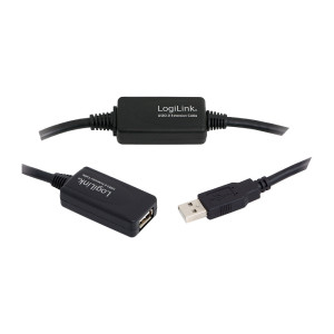 Repeater USB USB 2.0 USB A zásuvka,USB A vidlice 25m černá