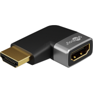 Adaptér HDCP 2.2 HDMI zásuvka,HDMI zástrčka 90° stříbrná
