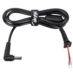 Kabel 2x0,5mm2 vodiče,DC 5,5/2,5 zástrčka úhlový černá 1,2m
