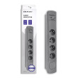 Plug socket strip: protective Sockets: 4 230VAC 16A grey
