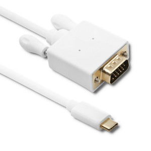 Adaptér USB 3.1 D-Sub 15pin HD vidlice,USB C vidlice 2m bilá