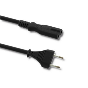 Kabel 2x0,5mm2 CEE 7/16 (C) vidlice,IEC C7 zásuvka 1,4m 2,5A