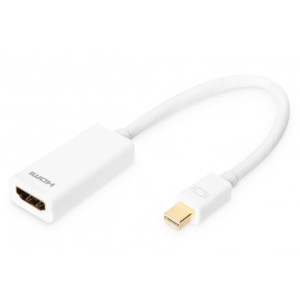 Kabel mini DisplayPort vidlice, HDMI vidlice 0,15m bilá