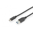 Kabel USB 3.1 USB A vidlice,USB C vidlice niklovaný 1m černá