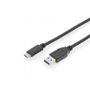 Kabel USB 3.1 USB A vidlice,USB C vidlice niklovaný 1m černá