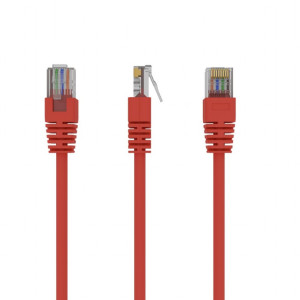 Patch cord U/UTP 5e lanko CCA PVC červená 1,5m 26AWG