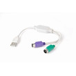 Adaptér USB 2.0 PS/2 zásuvka x2,USB A vidlice 0,3m bílá bilá