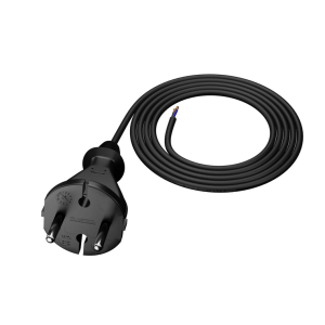 Kabel 2x1mm2 CEE 7/17 (C) vidlice,vodiče PVC 1,5m černá 16A