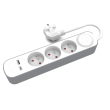 Prodlužovací síťový kabel 3x1mm2 Zásuvky: 5 PVC bílá 3m 13A