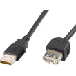 Kabel USB 2.0 USB A zásuvka,USB A vidlice niklovaný 1,8m