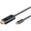 Kabel HDMI vidlice,USB C vidlice PVC 1m černá