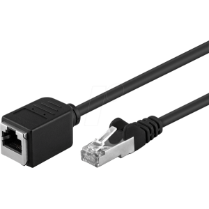 Prodlužka RJ45 F/UTP 5e Cu PVC černá 500mm Povrch: zlacený