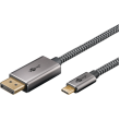 Kabel DisplayPort vidlice,USB C vidlice textilní 2m