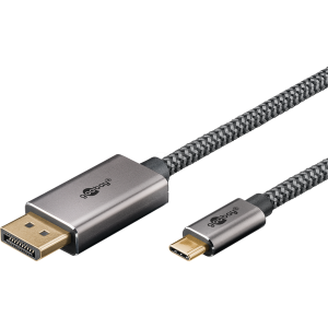 Kabel DisplayPort vidlice,USB C vidlice textilní 2m