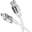 Kabel USB 3.1 RJ45 vidlice,USB C vidlice niklovaný 7,5m bílá