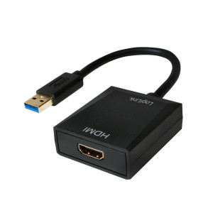 Adaptér USB 2.0,USB 3.0 HDMI zásuvka,USB A vidlice černá