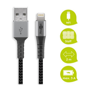 Kabel USB 2.0 vidlice Apple Lightning,USB A vidlice 2m
