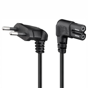 Kabel CEE 7/16 (C) úhlová vidlice,IEC C7 úhlová zásuvka PVC