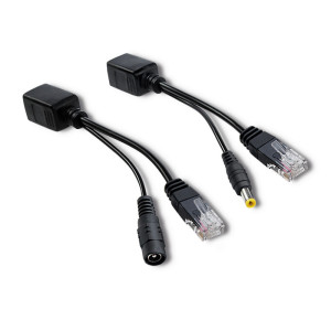 Sada pasivních kabelů PoE napájení přes Ethernet (PoE) černá