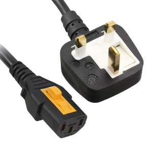 Kabel 3x1mm2 BS 1363 (G) vidlice,IEC C13 zásuvka PVC 2m 10A