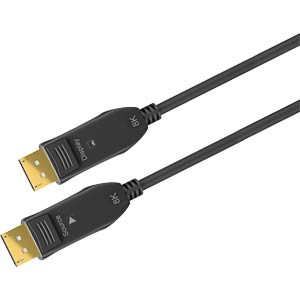 Kabel DisplayPort 2.0,HDCP 2.2,optický 30m černá