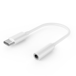 Kabel Jack 3,5mm zásuvka,USB C vidlice 0,15m bilá