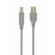 Kabel USB 2.0 USB A vidlice,USB B vidlice zlacený 1,8m šedá