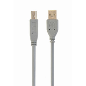 Kabel USB 2.0 USB A vidlice,USB B vidlice zlacený 1,8m šedá