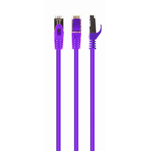 Patch cord S/FTP 6a drát Cu LSZH fialová 10m 27AWG