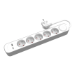 Prodlužovací síťový kabel 3x1mm2 Zásuvky: 7 PVC bílá 1,5m 16A