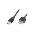 Kabel USB 2.0 USB A zásuvka,USB A vidlice niklovaný 3m černá