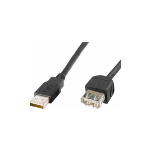 Kabel USB 2.0 USB A zásuvka,USB A vidlice niklovaný 3m černá
