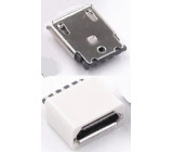 Micro USB konektor samice rozebíratelný pájecí na kabel přímý bílý