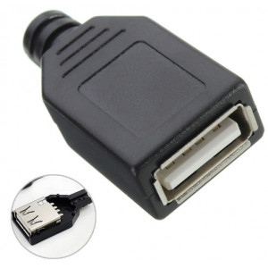 USB konektor samice rozebíratelný pájecí na kabel přímý