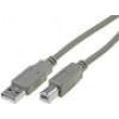 Kabel USB 2.0 USB A vidlice - USB B vidlice niklovaný 5m šedá